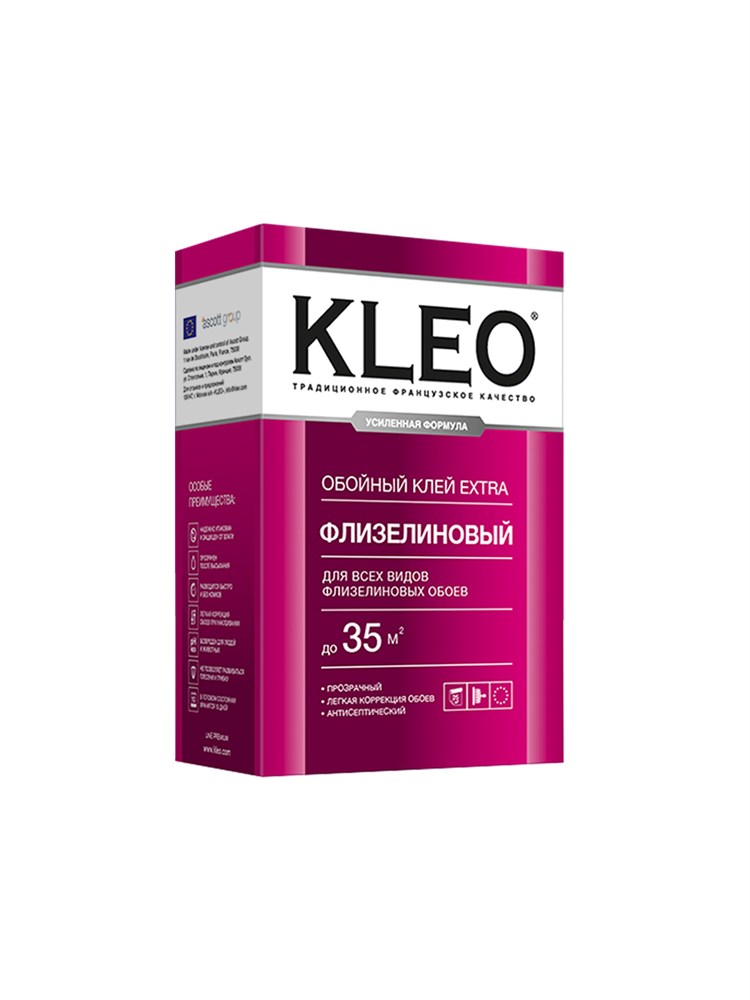 Клей обойный KLEO EXTRA / ЭКСТРА для флизелиновых обоев, до 35 м2, 240 гр Клео 35